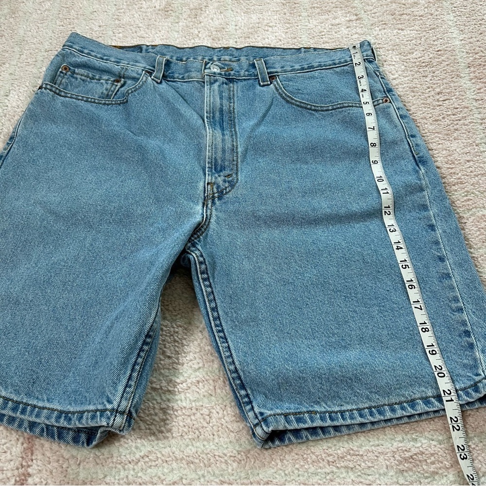 Vintage Levis 505 Jorts Denim Jean Shorts Size 38 Dad Short Classic‎ Light Wash - Picture 8 of 14